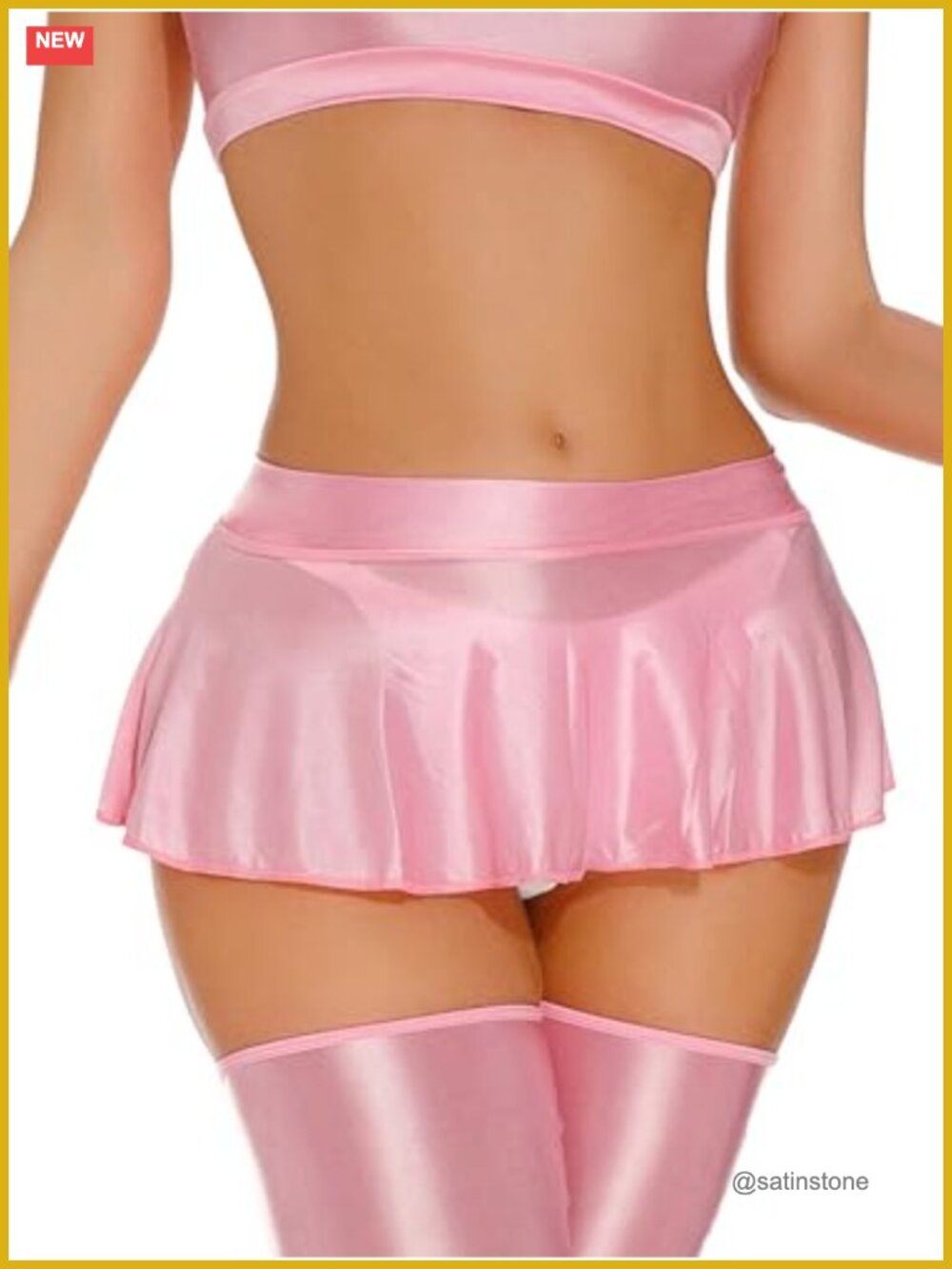 Shiny Metallic Stretch Sheer See Through Mini Skirt Pleated Clubwear Cosplay